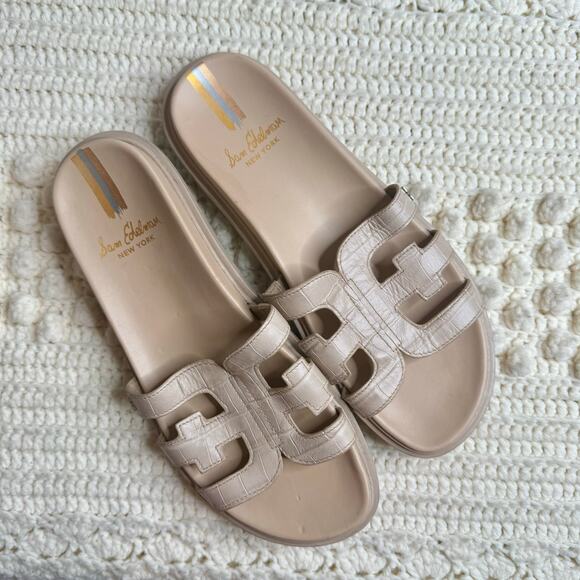 SAM EDELMAN Women's Size 9 Valeri Slide Sandal Shoes French Oak Crocodile Casual - Picture 11 of 11